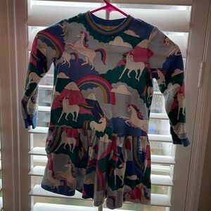 Mini boden girls 5-6Y unicorn dress